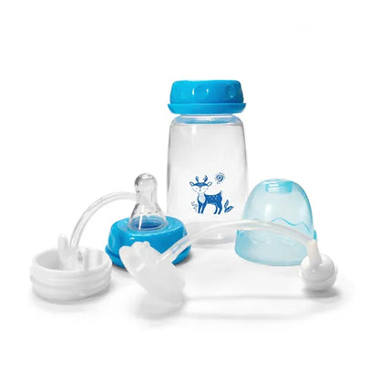 Baby Hands Free Feeding Bottle 150ml BPA Free Anti Colic Self Feeding Bottle with Straw & Cleaning Brush