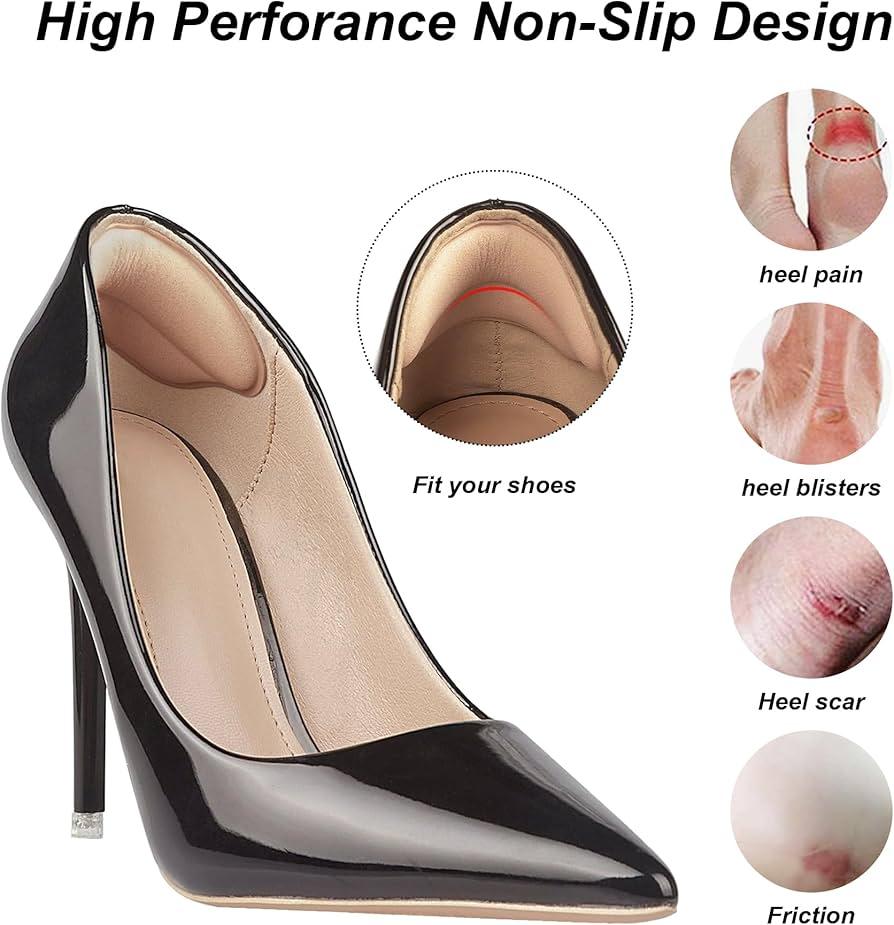 Butterfly Heel Pads Anti Slip Shoe Inserts Soft Heel Grips Cushion for Foot Comfort 1 Pair