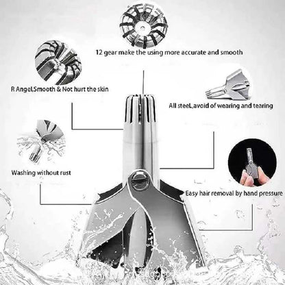 Manual Nose Hair Trimmer Stainless Steel Portable Nose & Ear Hair Removal Tool