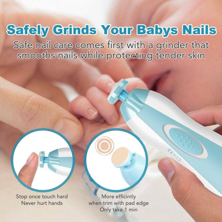 Premium 6 in 1 Electric Baby Nail Trimmer Safe Infant Nail Filer Grooming Kit with Storage Case