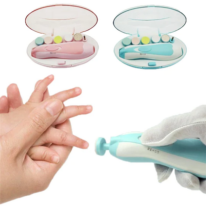 Premium 6 in 1 Electric Baby Nail Trimmer Safe Infant Nail Filer Grooming Kit with Storage Case