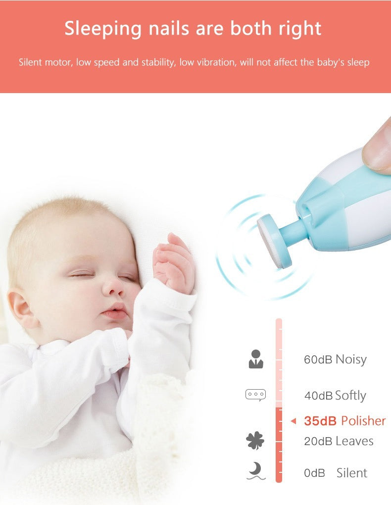 Premium 6 in 1 Electric Baby Nail Trimmer Safe Infant Nail Filer Grooming Kit with Storage Case