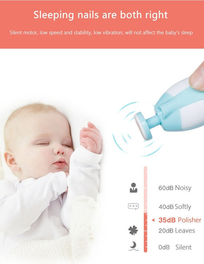 Premium 6 in 1 Electric Baby Nail Trimmer Safe Infant Nail Filer Grooming Kit with Storage Case