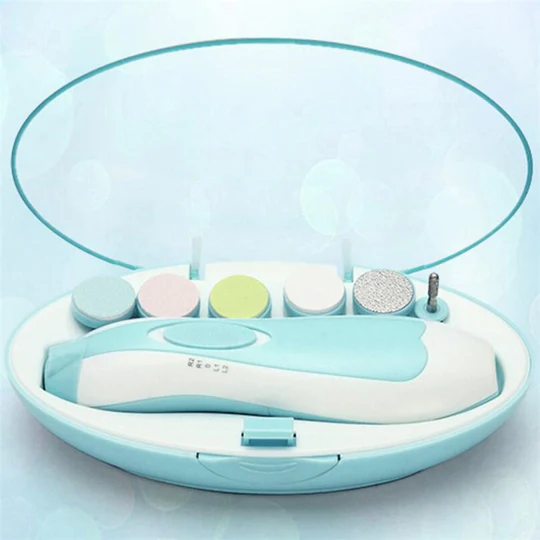 Premium 6 in 1 Electric Baby Nail Trimmer Safe Infant Nail Filer Grooming Kit with Storage Case