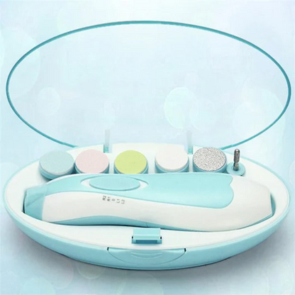 Premium 6 in 1 Electric Baby Nail Trimmer Safe Infant Nail Filer Grooming Kit with Storage Case