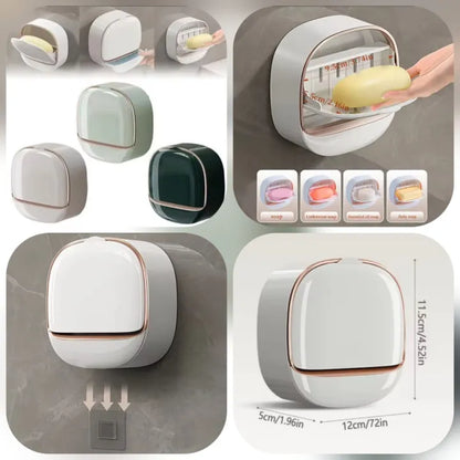 Self Draining Soap Dispenser Holder Round Shape Soap Dish for Bathroom & Kitchen
