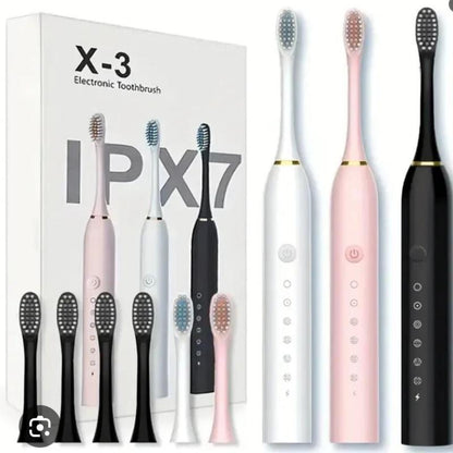 X3 Electric Toothbrush 6 Cleaning Modes USB Rechargeable Sonic Toothbrush for Adults & Kids