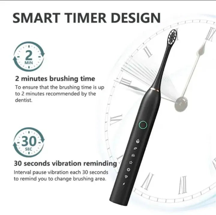 X3 Electric Toothbrush 6 Cleaning Modes USB Rechargeable Sonic Toothbrush for Adults & Kids